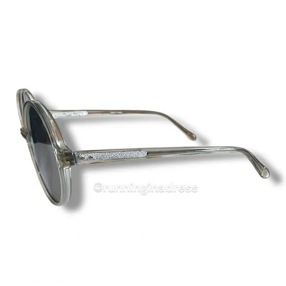 NWT Linda Farrow Lux Oversized RoundSunglasses In White Gold  display picture 1